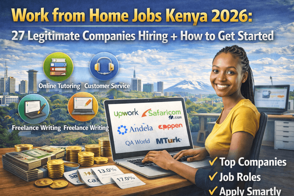 Work from Home Jobs Kenya 2026: 27 Legitimate Companies Hiring + How to Get Started